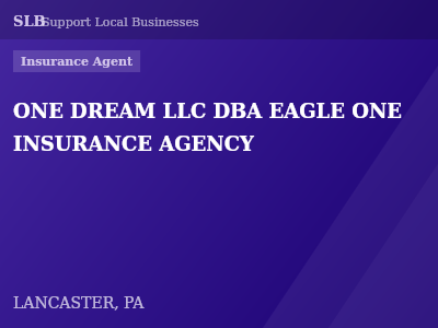 ONE DREAM LLC DBA EAGLE ONE INSURANCE AGENCY — Insurance Agent in LANCASTER, PA