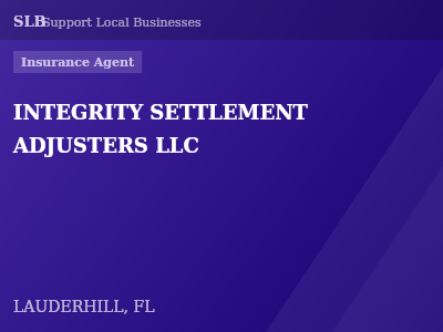 INTEGRITY SETTLEMENT ADJUSTERS LLC — Insurance Agent in LAUDERHILL, FL