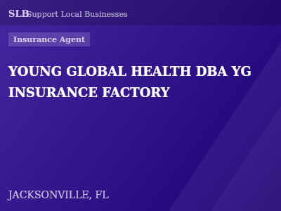 YOUNG GLOBAL HEALTH DBA YG INSURANCE FACTORY — Insurance Agent in JACKSONVILLE, FL