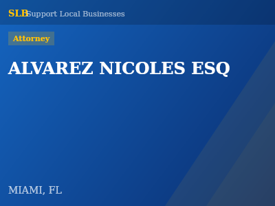 ALVAREZ NICOLES ESQ — Attorney in MIAMI, FL