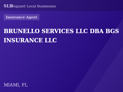 BRUNELLO SERVICES LLC DBA BGS INSURANCE LLC — Insurance Agent in MIAMI, FL