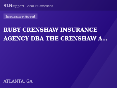 RUBY CRENSHAW INSURANCE AGENCY DBA THE CRENSHAW AGENCY, INC., — Insurance Agent in ATLANTA, GA