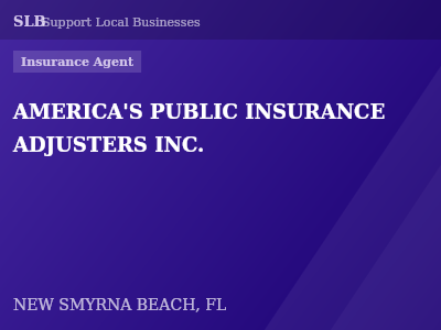 AMERICA'S PUBLIC INSURANCE ADJUSTERS INC. — Insurance Agent in NEW SMYRNA BEACH, FL