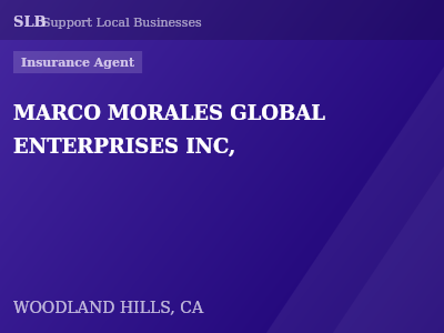 MARCO MORALES GLOBAL ENTERPRISES INC, — Insurance Agent in WOODLAND HILLS, CA