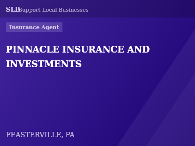 PINNACLE INSURANCE AND INVESTMENTS — Insurance Agent in FEASTERVILLE, PA