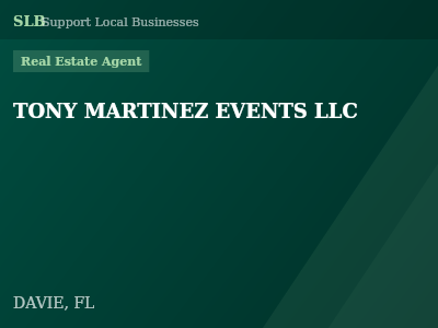 TONY MARTINEZ EVENTS LLC — Real Estate Agent in DAVIE, FL