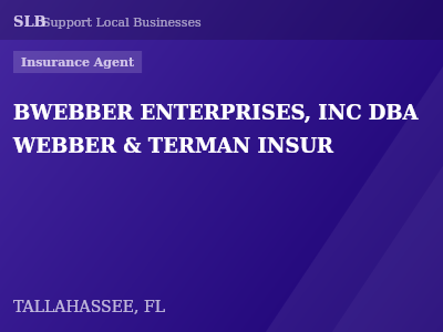 BWEBBER ENTERPRISES, INC DBA WEBBER & TERMAN INSUR — Insurance Agent in TALLAHASSEE, FL