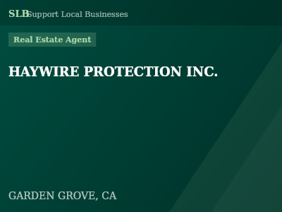 HAYWIRE PROTECTION INC. — Real Estate Agent in GARDEN GROVE, CA