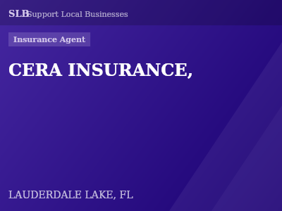 CERA INSURANCE, — Insurance Agent in LAUDERDALE LAKE, FL