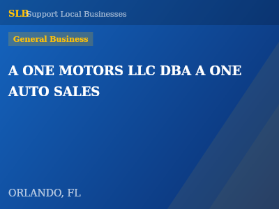 A ONE MOTORS LLC DBA A ONE AUTO SALES — General Business in ORLANDO, FL