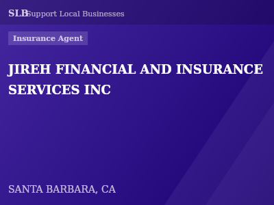 JIREH FINANCIAL AND INSURANCE SERVICES INC — Insurance Agent in SANTA BARBARA, CA