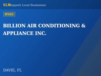 BILLION AIR CONDITIONING & APPLIANCE INC. — HVAC in DAVIE, FL