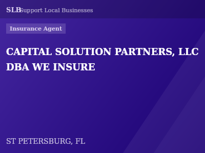 CAPITAL SOLUTION PARTNERS, LLC DBA WE INSURE — Insurance Agent in ST PETERSBURG, FL