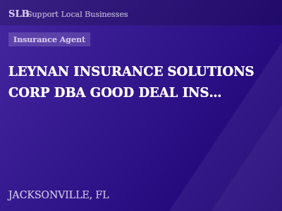 LEYNAN INSURANCE SOLUTIONS CORP DBA GOOD DEAL INSURANCE AGENCY INC — Insurance Agent in JACKSONVILLE, FL