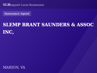 SLEMP BRANT SAUNDERS & ASSOC INC, — Insurance Agent in MARION, VA