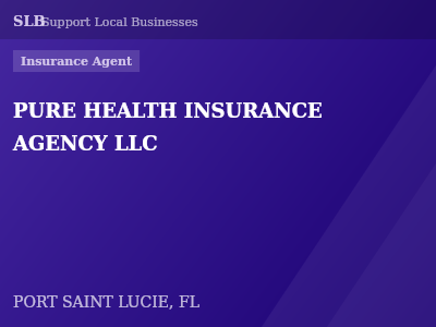 PURE HEALTH INSURANCE AGENCY LLC — Insurance Agent in PORT SAINT LUCIE, FL