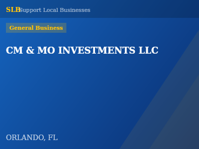 CM & MO INVESTMENTS LLC — General Business in ORLANDO, FL