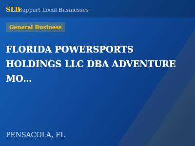 FLORIDA POWERSPORTS HOLDINGS LLC DBA ADVENTURE MOTORSPORTS OF NWF — General Business in PENSACOLA, FL