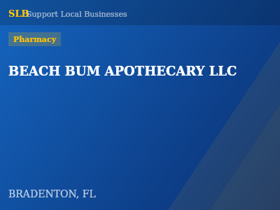 BEACH BUM APOTHECARY LLC — Pharmacy in BRADENTON, FL