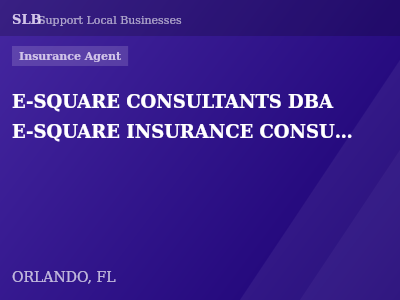 E-SQUARE CONSULTANTS DBA E-SQUARE INSURANCE CONSULTANTS — Insurance Agent in ORLANDO, FL