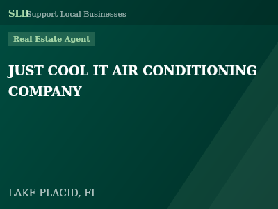 JUST COOL IT AIR CONDITIONING COMPANY — Real Estate Agent in LAKE PLACID, FL