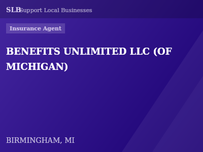 BENEFITS UNLIMITED LLC (OF MICHIGAN) — Insurance Agent in BIRMINGHAM, MI