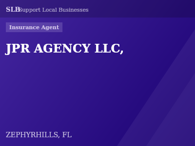 JPR AGENCY LLC, — Insurance Agent in ZEPHYRHILLS, FL