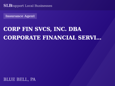 CORP FIN SVCS, INC. DBA CORPORATE FINANCIAL SERVICES INSURANCE AGENCY — Insurance Agent in BLUE BELL, PA