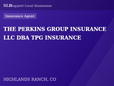 THE PERKINS GROUP INSURANCE LLC DBA TPG INSURANCE — Insurance Agent in HIGHLANDS RANCH, CO