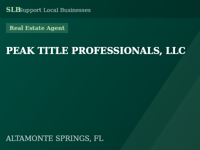 PEAK TITLE PROFESSIONALS, LLC — Real Estate Agent in ALTAMONTE SPRINGS, FL