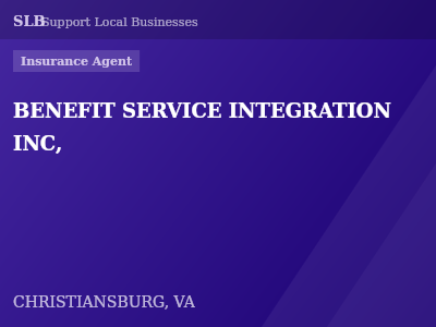 BENEFIT SERVICE INTEGRATION INC, — Insurance Agent in CHRISTIANSBURG, VA