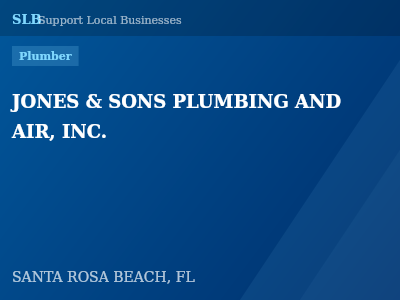 JONES & SONS PLUMBING AND AIR, INC. — Plumber in SANTA ROSA BEACH, FL