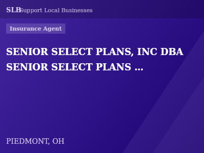 SENIOR SELECT PLANS, INC DBA SENIOR SELECT PLANS INSURANCE AGENCY — Insurance Agent in PIEDMONT, OH