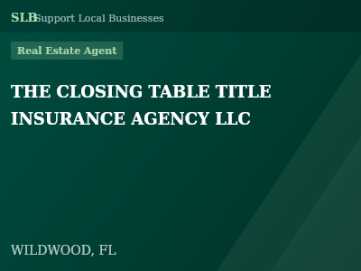 THE CLOSING TABLE TITLE INSURANCE AGENCY LLC — Real Estate Agent in WILDWOOD, FL