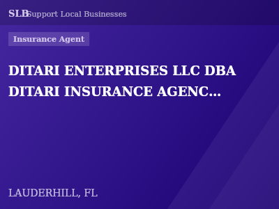 DITARI ENTERPRISES LLC DBA DITARI INSURANCE AGENCY, — Insurance Agent in LAUDERHILL, FL