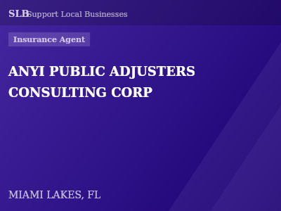 ANYI PUBLIC ADJUSTERS CONSULTING CORP — Insurance Agent in MIAMI LAKES, FL