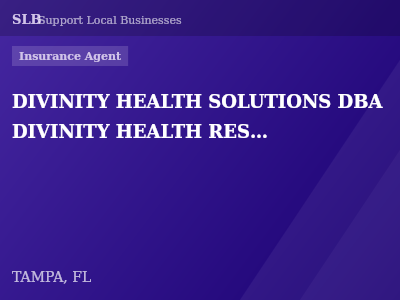 DIVINITY HEALTH SOLUTIONS DBA DIVINITY HEALTH RESOLUTIONS INSURANCE AGENCY — Insurance Agent in TAMPA, FL