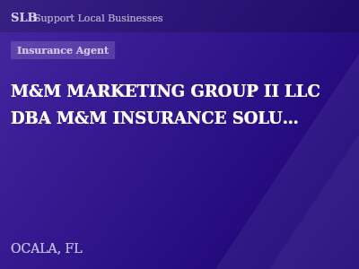 M&M MARKETING GROUP II LLC DBA M&M INSURANCE SOLUTIONS, LLC — Insurance Agent in OCALA, FL