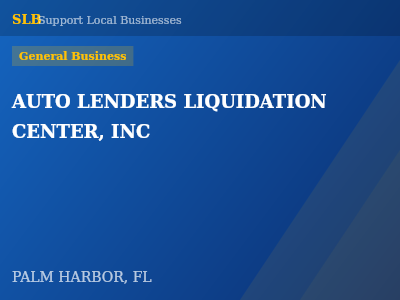 AUTO LENDERS LIQUIDATION CENTER, INC — General Business in PALM HARBOR, FL