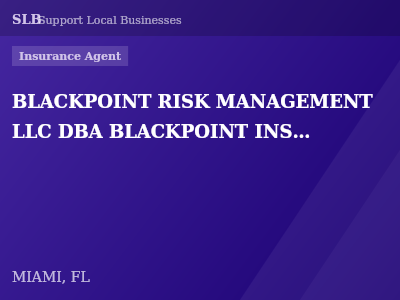 BLACKPOINT RISK MANAGEMENT LLC DBA BLACKPOINT INSURANCE AGENCY — Insurance Agent in MIAMI, FL