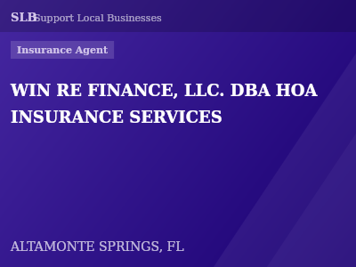 WIN RE FINANCE, LLC. DBA HOA INSURANCE SERVICES — Insurance Agent in ALTAMONTE SPRINGS, FL