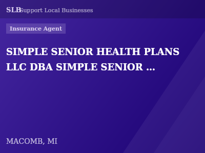 SIMPLE SENIOR HEALTH PLANS LLC DBA SIMPLE SENIOR INSURANCE AGENCY — Insurance Agent in MACOMB, MI