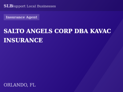 SALTO ANGELS CORP DBA KAVAC INSURANCE — Insurance Agent in ORLANDO, FL
