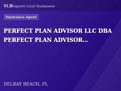 PERFECT PLAN ADVISOR LLC DBA PERFECT PLAN ADVISOR INSURANCE GROUP — Insurance Agent in DELRAY BEACH, FL