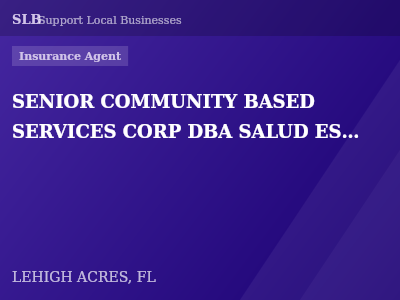 SENIOR COMMUNITY BASED SERVICES CORP DBA SALUD ES FORTUNA INSURANCE AGENCY — Insurance Agent in LEHIGH ACRES, FL