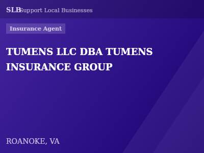 TUMENS LLC DBA TUMENS INSURANCE GROUP — Insurance Agent in ROANOKE, VA