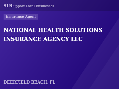 NATIONAL HEALTH SOLUTIONS INSURANCE AGENCY LLC — Insurance Agent in DEERFIELD BEACH, FL