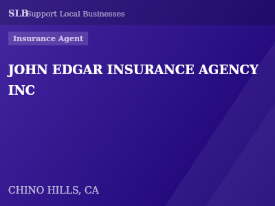 JOHN EDGAR INSURANCE AGENCY INC — Insurance Agent in CHINO HILLS, CA