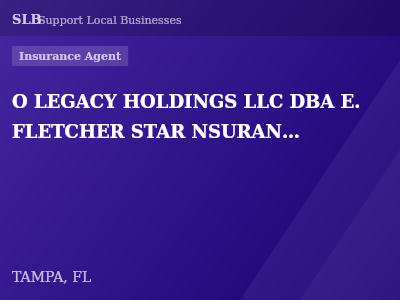 O LEGACY HOLDINGS LLC DBA E. FLETCHER STAR NSURANCE — Insurance Agent in TAMPA, FL