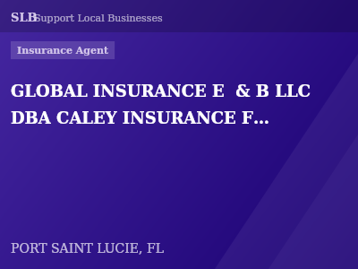 GLOBAL INSURANCE E  & B LLC DBA CALEY INSURANCE FRANCHISING — Insurance Agent in PORT SAINT LUCIE, FL
